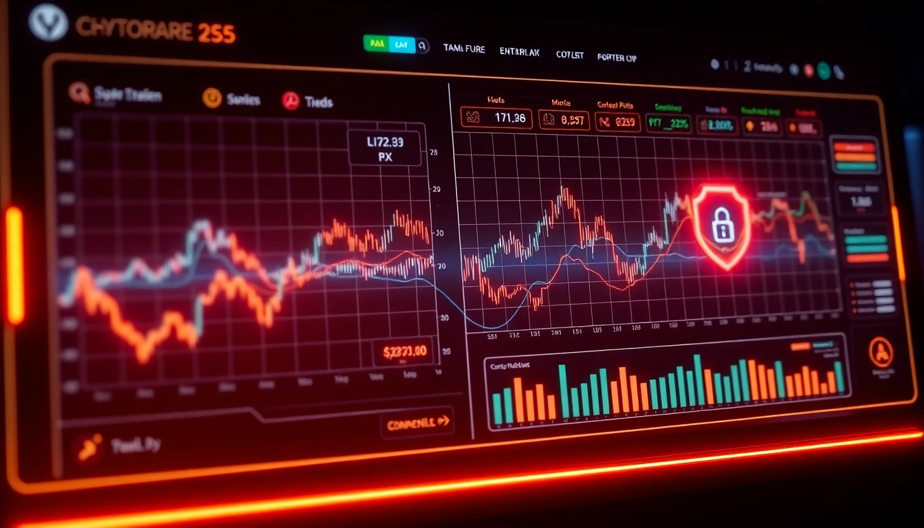 AICoin crypto trading platform with real-time charts and security features for investors.