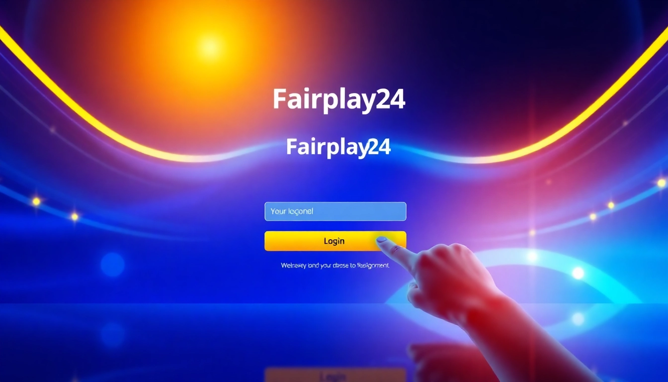 Easy Fairplay24 login process with a user entering credentials on a secure digital platform for