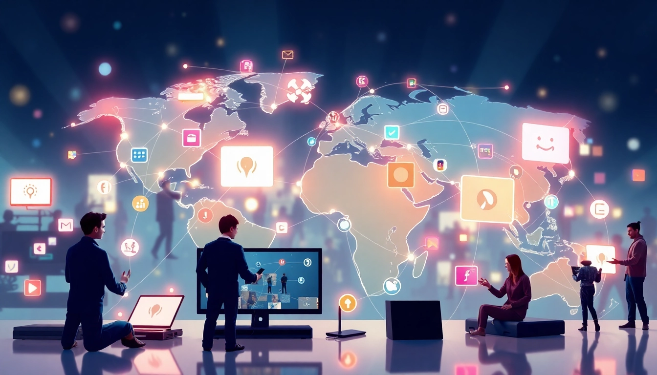 Lien minh KJC expands globally with vibrant digital network illustrating innovation and
