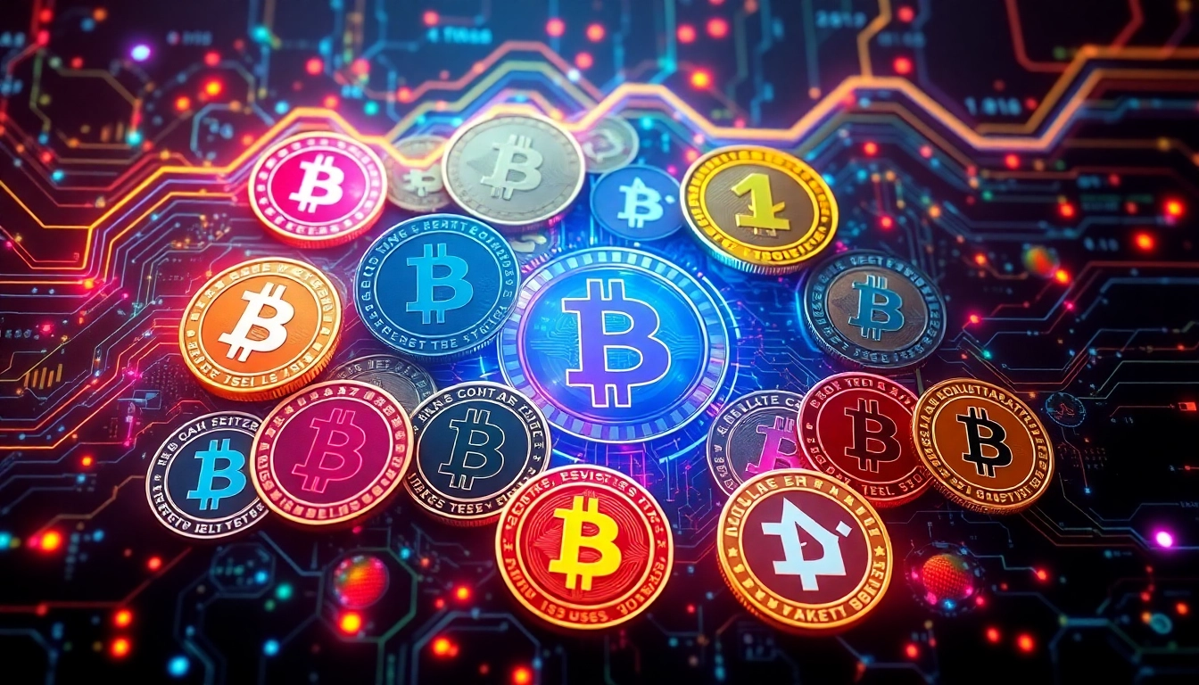 Dynamic visualization of altcoins highlighting diverse cryptocurrencies with modern blockchain