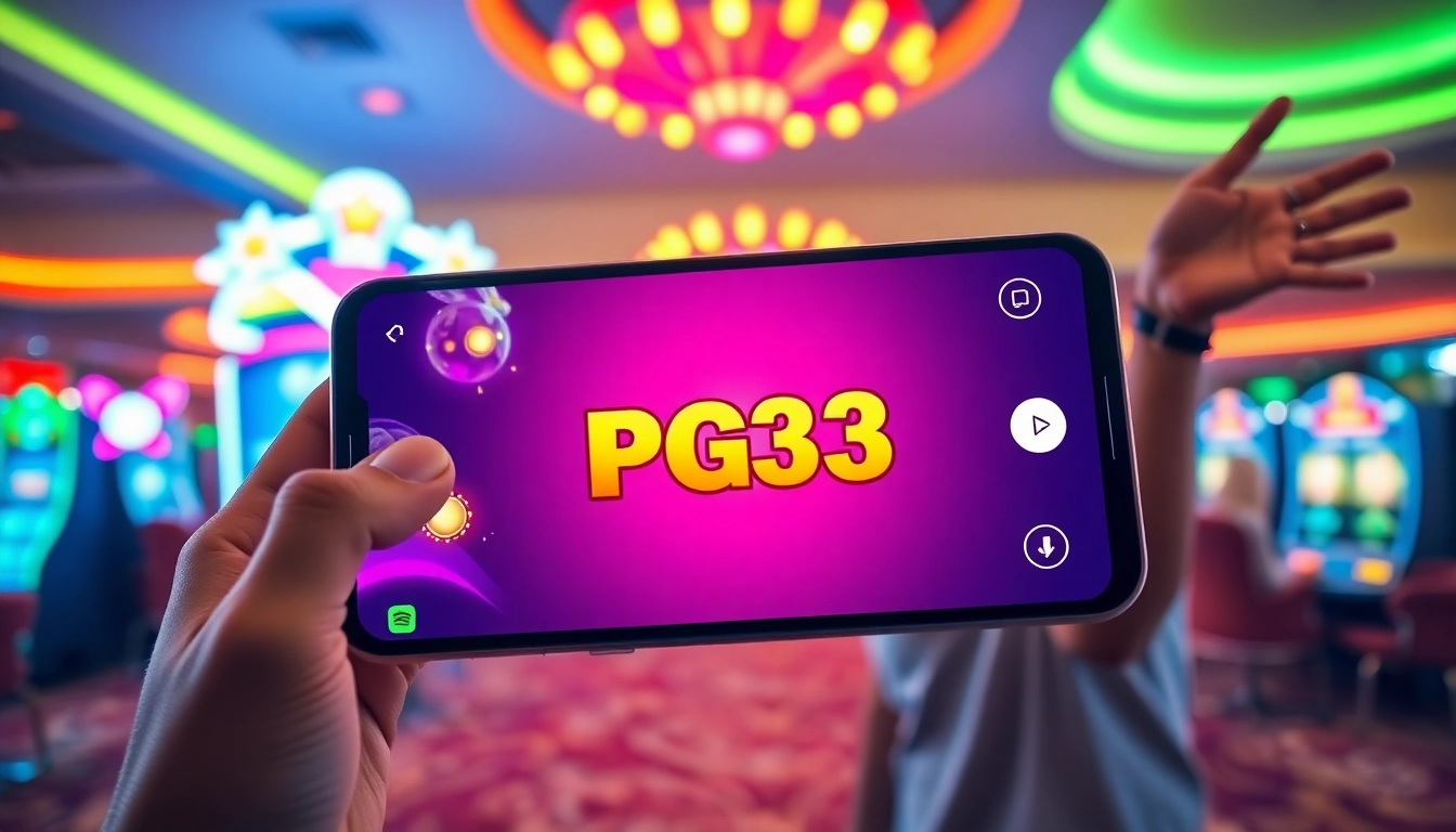 PG333 online casino app with engaging slot game visuals showcasing excitement and winning chances for players.