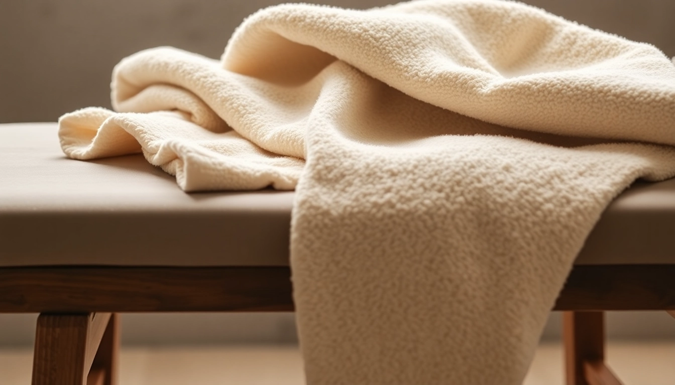 Luxurious Modal Towels are displayed in a spa setting, emphasizing their softness, absorbency, and high-quality fabric for relaxing experiences.