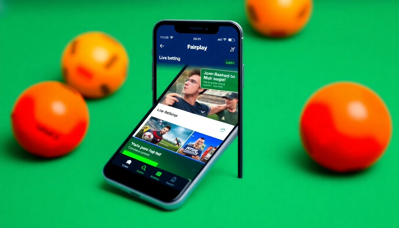 Official fairplay app showing live sports betting and casino features on mobile device for quick access and interaction.
